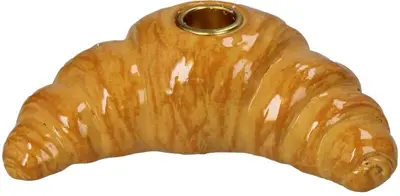 Kersten kandelaar polyresin croissant 16.5x9x5.5cm bruin - afbeelding 1