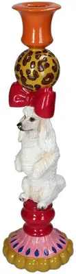 Kersten kandelaar polyresin hond 10.5x36cm multi - afbeelding 1