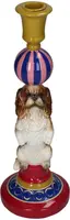 Kersten kandelaar polyresin hond 10x29cm multi - afbeelding 1