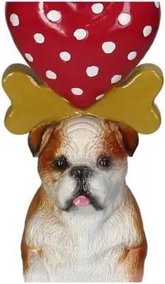 Kersten kandelaar polyresin hond 10x36cm multi - afbeelding 3