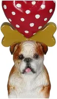 Kersten kandelaar polyresin hond 10x36cm multi - afbeelding 3