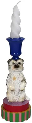 Kersten kandelaar polyresin hond 8.5x21cm multi - afbeelding 2