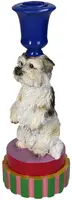 Kersten kandelaar polyresin hond 8.5x21cm multi - afbeelding 1