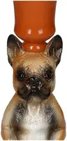 Kersten kandelaar polyresin hond 8x19cm multi - afbeelding 3