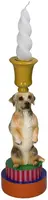 Kersten kandelaar polyresin hond 8x23cm multi - afbeelding 2