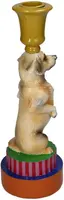 Kersten kandelaar polyresin hond 8x23cm multi - afbeelding 1