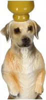 Kersten kandelaar polyresin hond 8x23cm multi - afbeelding 3