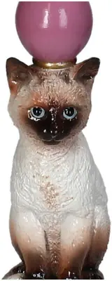 Kersten kandelaar polyresin kat 10.5x31cm multi - afbeelding 3