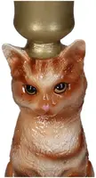 Kersten kandelaar polyresin kat 7.5x18cm multi - afbeelding 3