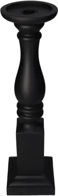 Kersten kandelaar polyresin rond 10.5x10.5x40.5cm zwart