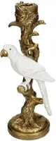 Kersten kandelaar polyresin vogel 10.5x9x25.5cm goud - afbeelding 1