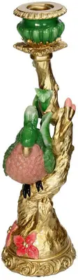 Kersten kandelaar polyresin vogel 10x9.5x33.5cm groen - afbeelding 2