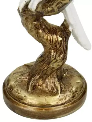 Kersten kandelaar polyresin vogel 10x9x25.5cm goud - afbeelding 5
