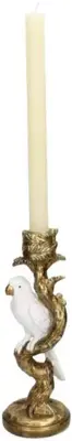 Kersten kandelaar polyresin vogel 10x9x25.5cm goud - afbeelding 3