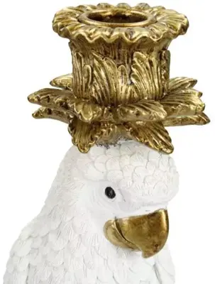 Kersten kandelaar polyresin vogel 14x14x35.5cm goud - afbeelding 4
