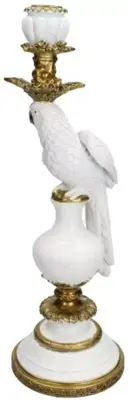 Kersten kandelaar polyresin vogel 15x13x39.5cm goud - afbeelding 2