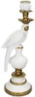 Kersten kandelaar polyresin vogel 15x13x39.5cm goud - afbeelding 1