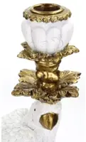 Kersten kandelaar polyresin vogel 15x13x39.5cm goud - afbeelding 4