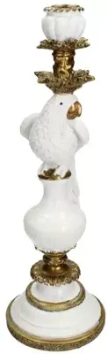 Kersten kandelaar polyresin vogel 15x15x39.5cm goud - afbeelding 1