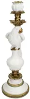 Kersten kandelaar polyresin vogel 15x15x39.5cm goud - afbeelding 1