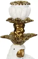 Kersten kandelaar polyresin vogel 15x15x39.5cm goud - afbeelding 3