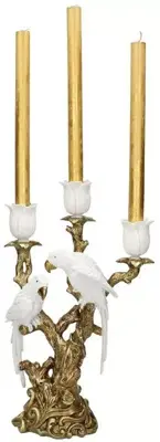 Kersten kandelaar polyresin vogel 23x12.5x37.5cm goud - afbeelding 3