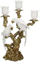 Kersten kandelaar polyresin vogel 23x12.5x37.5cm goud - afbeelding 1