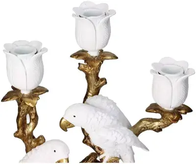 Kersten kandelaar polyresin vogel 23x12.5x37.5cm goud - afbeelding 4