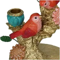 Kersten kandelaar polyresin vogels 21x11.5x20cm multi - afbeelding 2