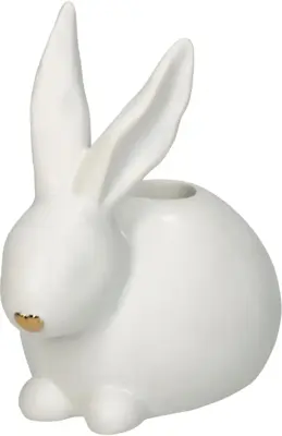 Kersten kandelaar porselein bunny 10x6.5x9.5cm wit