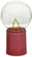 Kersten kerstfiguur glas kerstboom led 10x10x17cm roze, transparant - afbeelding 1