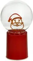 Kersten kerstfiguur glas santa led 10x10x17cm rood, transparant - afbeelding 1