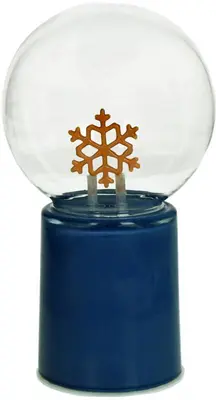 Kersten kerstfiguur glas sneeuwvlok led 10x10x17cm blauw, transparant - afbeelding 1