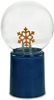 Kersten kerstfiguur glas sneeuwvlok led 10x10x17cm blauw, transparant - afbeelding 1