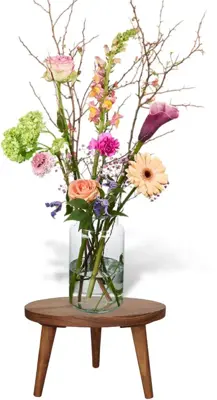 Kersten kruk hout rond 25.5x15cm bruin  - afbeelding 2