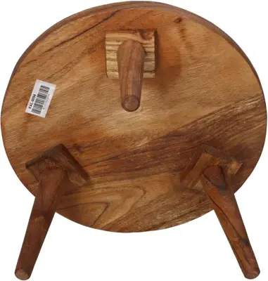 Kersten kruk hout rond 25.5x15cm bruin  - afbeelding 3