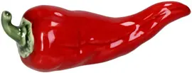 Kersten ornament aardewerk rode chili 15.4x5.1x5.5cm rood - afbeelding 1