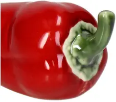 Kersten ornament aardewerk rode chili 15.4x5.1x5.5cm rood - afbeelding 2