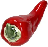 Kersten ornament aardewerk rode chili 15.4x5.1x5.5cm rood - afbeelding 3