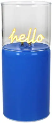 Kersten ornament glas  6.5x15cm blauw, transparant - afbeelding 1