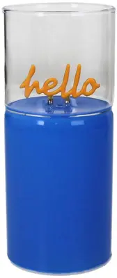Kersten ornament glas  6.5x15cm blauw, transparant - afbeelding 2