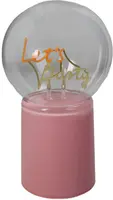 Kersten ornament glas let's party 12x21cm roze, transparant - afbeelding 1