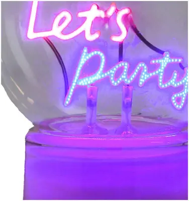 Kersten ornament glas let's party 12x21cm roze, transparant - afbeelding 2