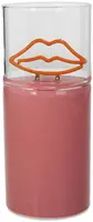 Kersten ornament glas lippen 6.5x15cm roze, transparant - afbeelding 1