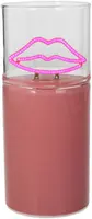 Kersten ornament glas lippen 6.5x15cm roze, transparant - afbeelding 2