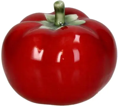 Kersten ornament keramiek tomaat 8x6.6cm rood - afbeelding 1