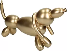 Kersten ornament polyresin ballon hond 27x6x13.5cm goud - afbeelding 1