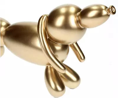 Kersten ornament polyresin ballon hond 27x6x13.5cm goud - afbeelding 3