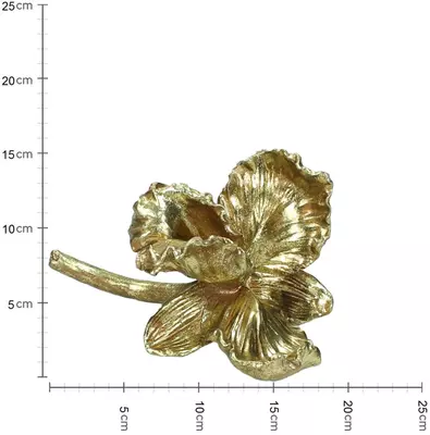 Kersten ornament polyresin bloem 12x10x19cm goud - afbeelding 2
