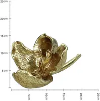 Kersten ornament polyresin bloem 13.5x9.5x20.5cm goud - afbeelding 2